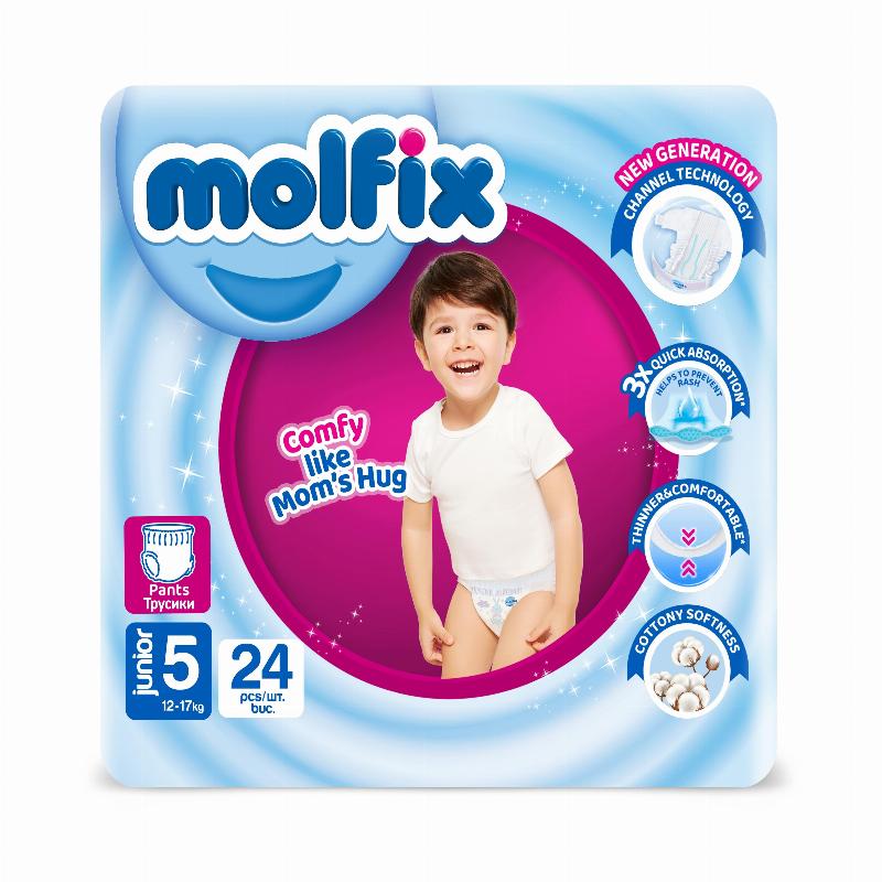MOLFIX Трусики "5" junior 12-17 кг TWIN 24 шт//4